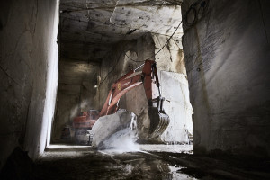 fine art corporate industria photography of a marble quarry in Massa Carrara, Tuscany